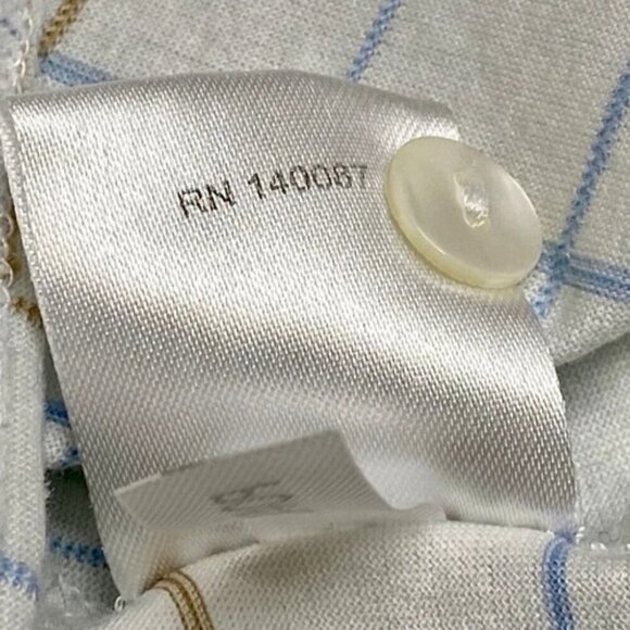 Hart Schaffner Marx Shirt Men's XXL White Striped Luxury Cotton Short Sleeve 2XL - Picture 5 of 8